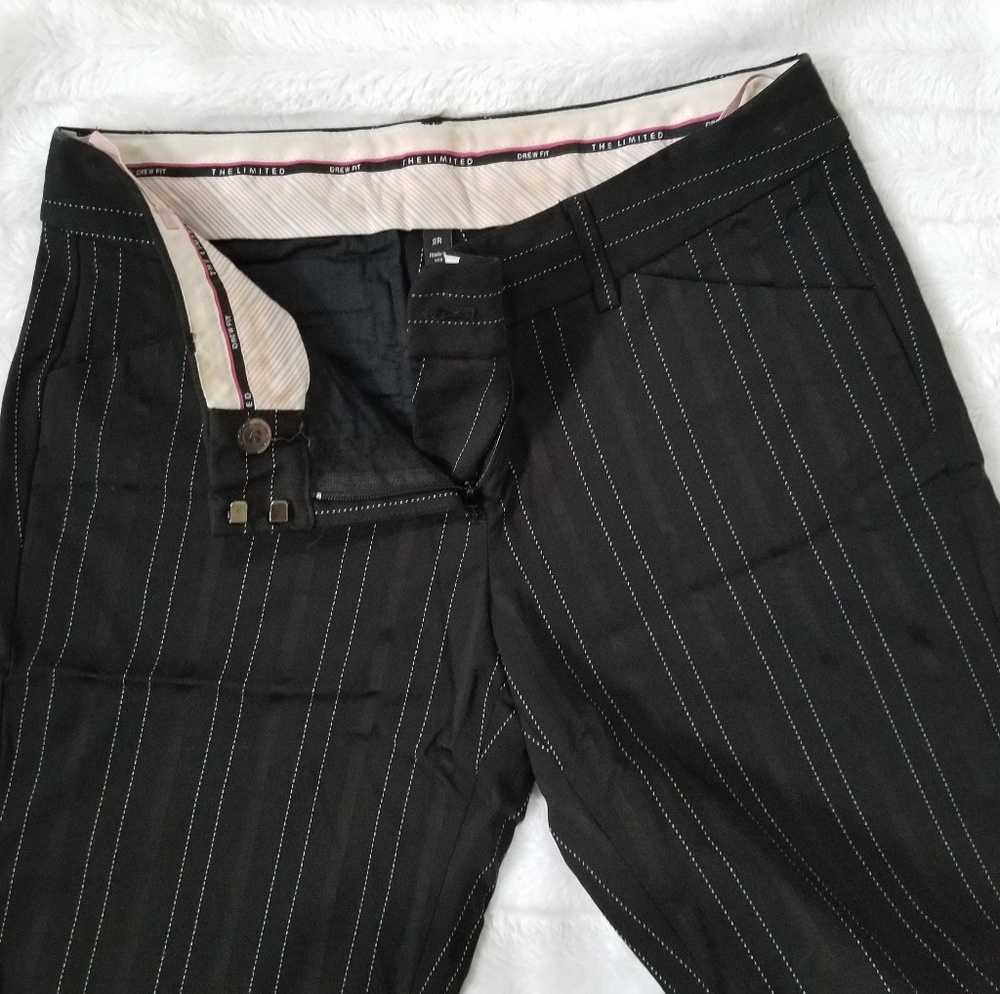 Womens black pinstripe dress pants